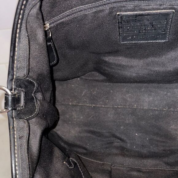 Coach Signature Canvas Shoulder Bag in Tan and Black - Picture 13 of 16